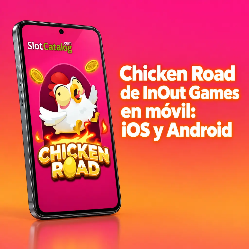 Chicken Road de InOut Games jugando en un móvil con iOS y Android