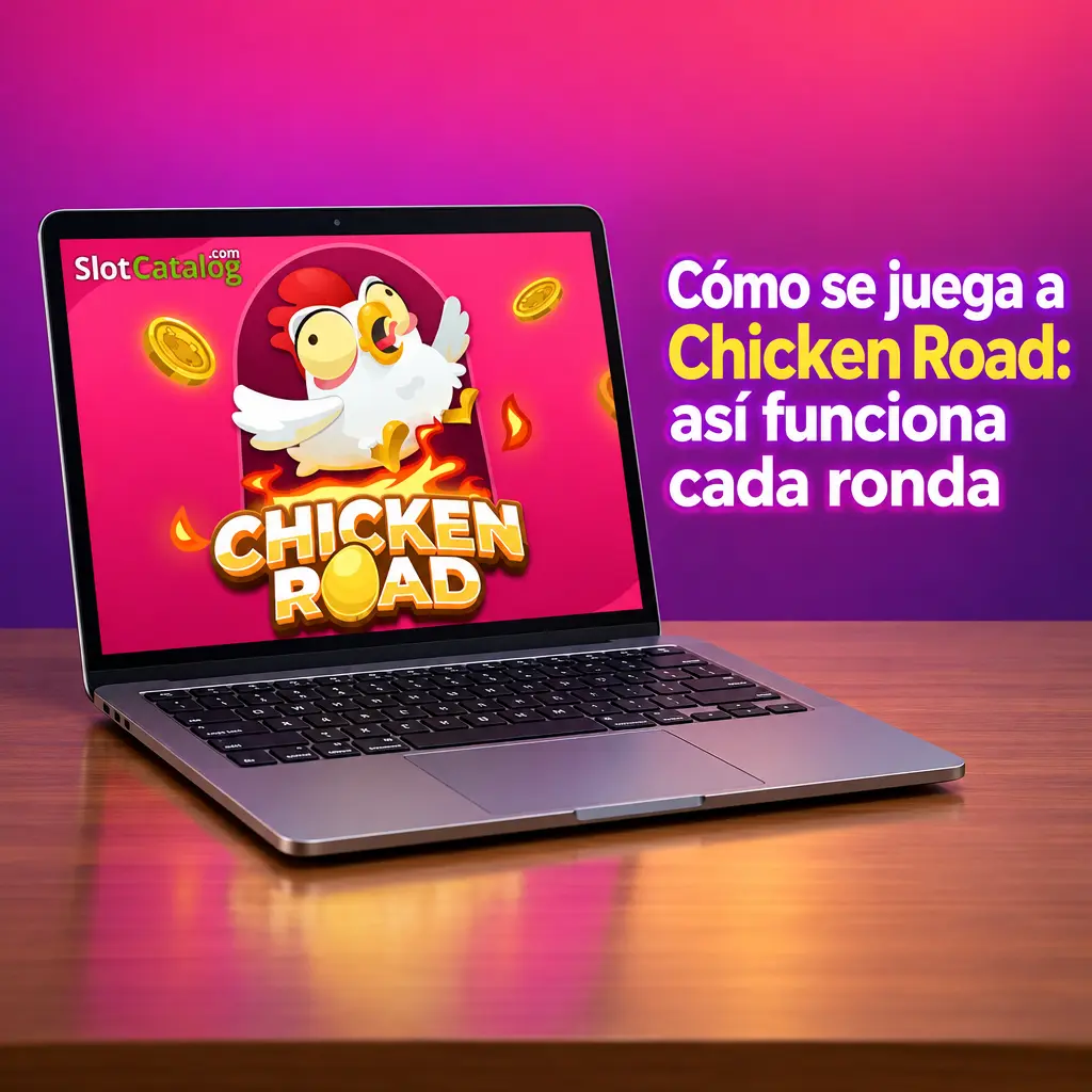 Gallina avanzando por las casillas del juego Chicken Road
