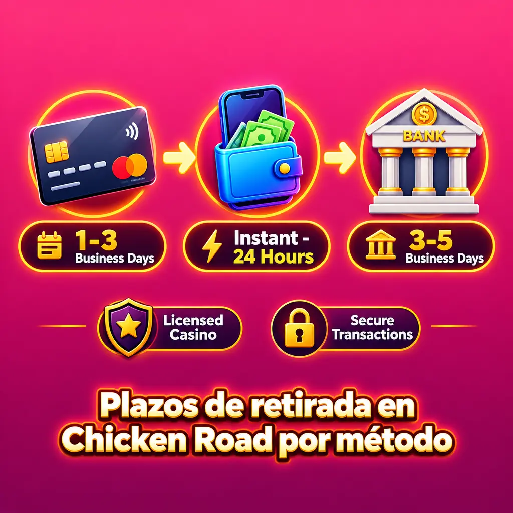 Plazos de retirada por método de pago en Chicken Road