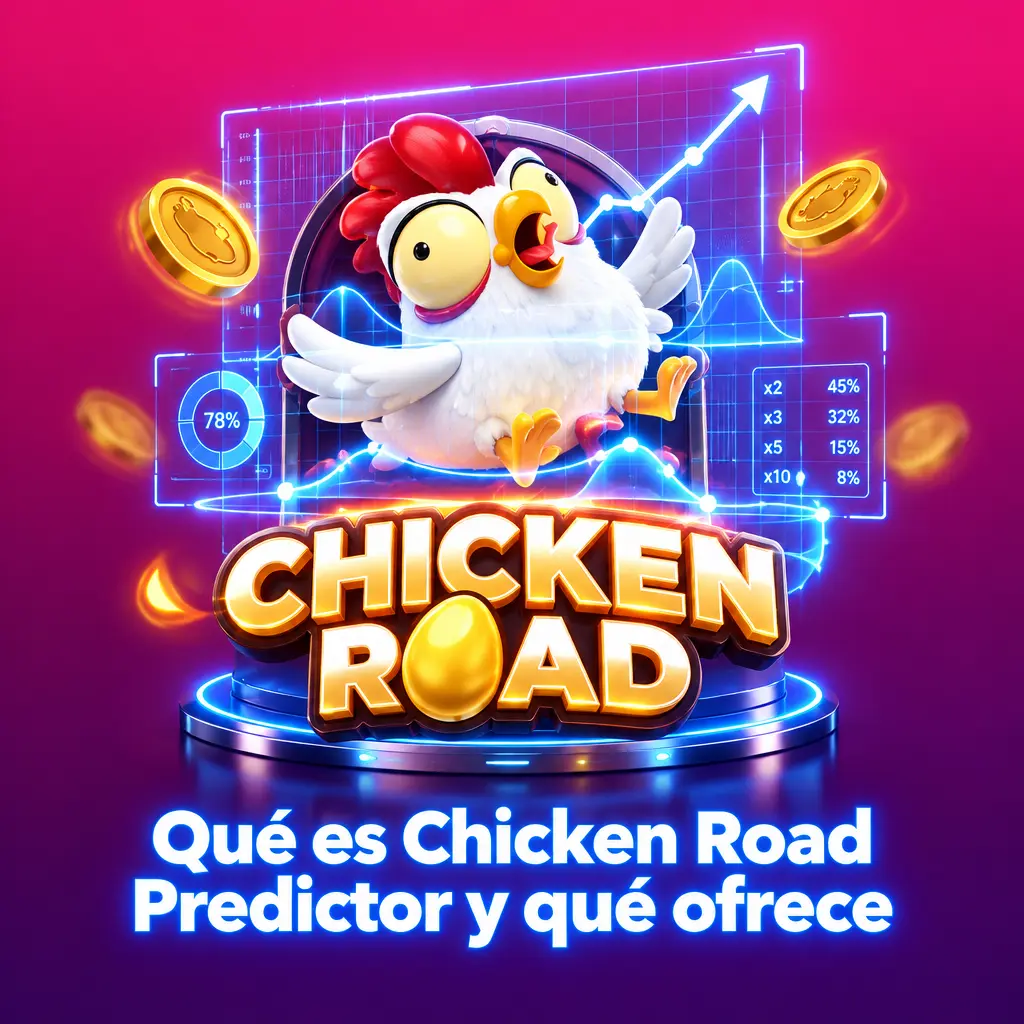 Gallina cruzando una carretera en el crash game Chicken Road con multiplicador creciente